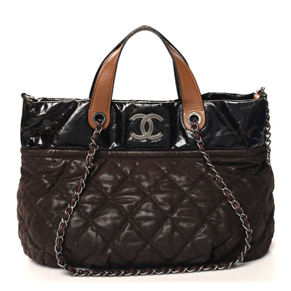 Chanel Iridescent Calfskin Quilted Large In The Mix Tote Dark Brown 1 of 11