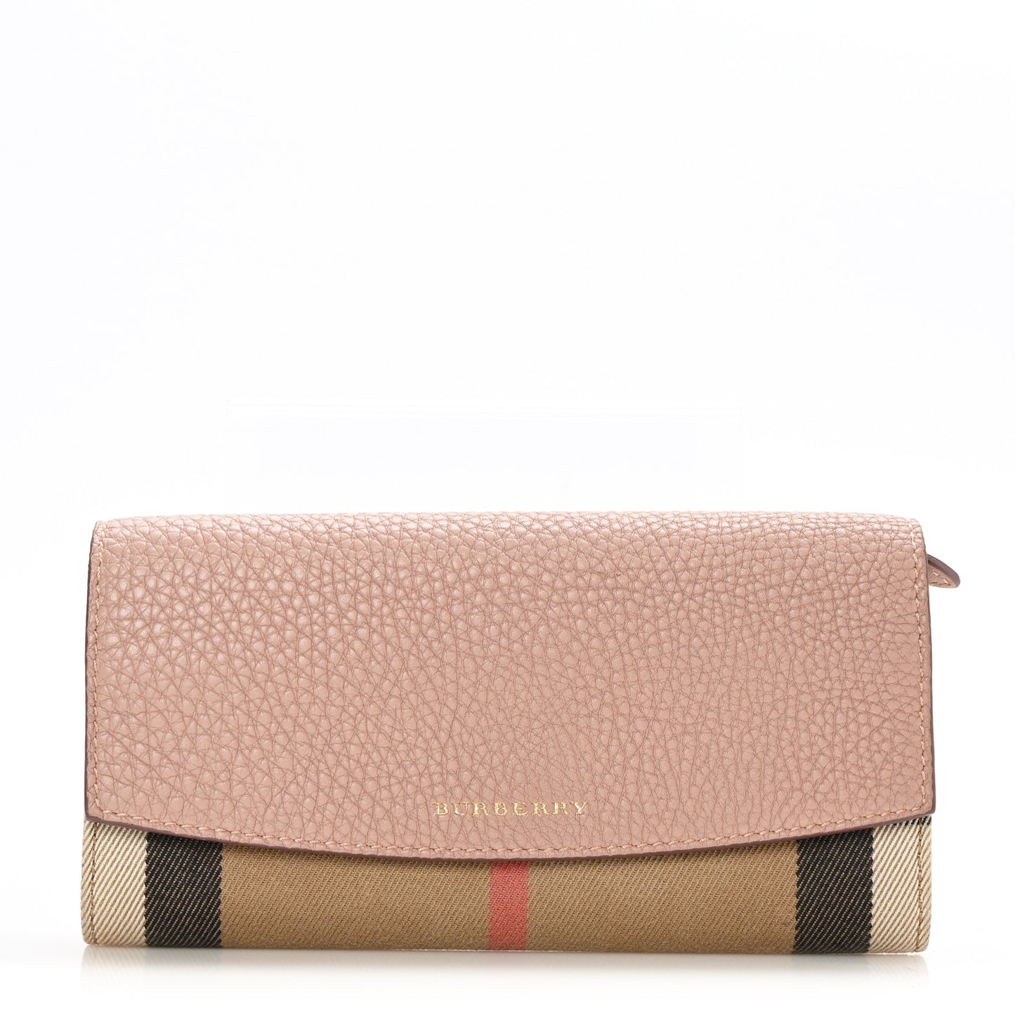 Calfskin House Check Porter Continental Wallet Pale Orchid