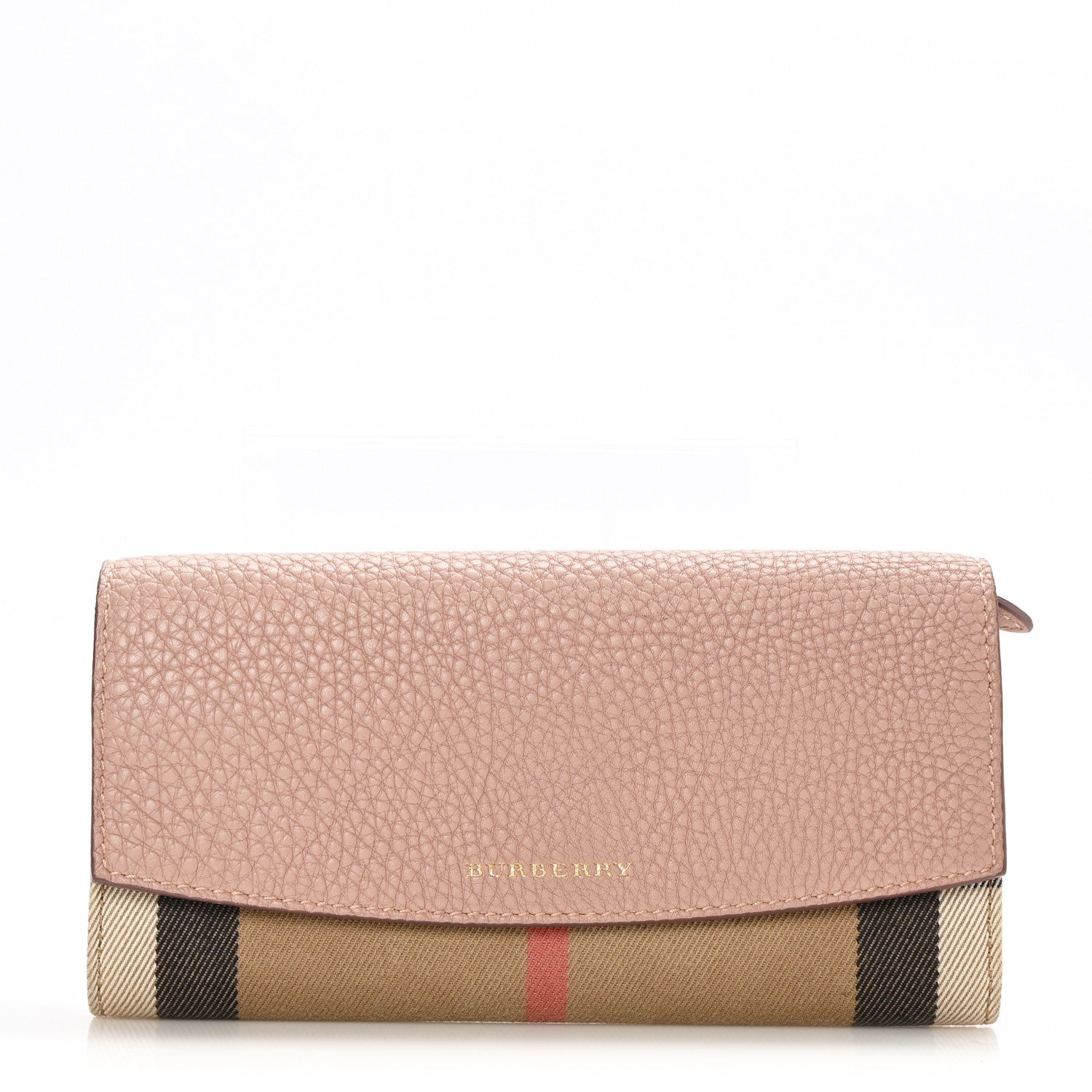 Burberry Calfskin House Check Porter Continental Wallet Pale Orchid 1 of 8