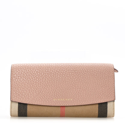 Burberry Calfskin House Check Porter Continental Wallet Pale Orchid 1 of 8