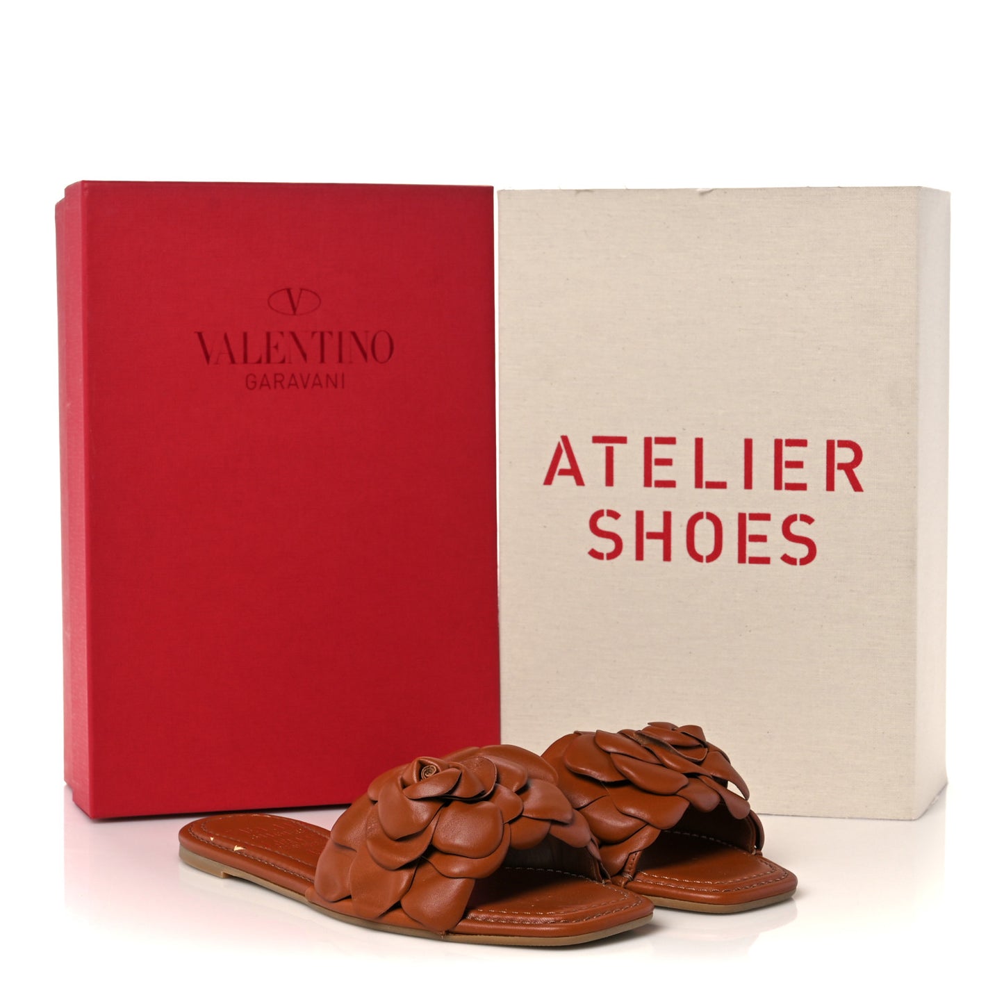 Calfskin Atelier 03 Rose Edition Slide Sandals 38 Cuoio
