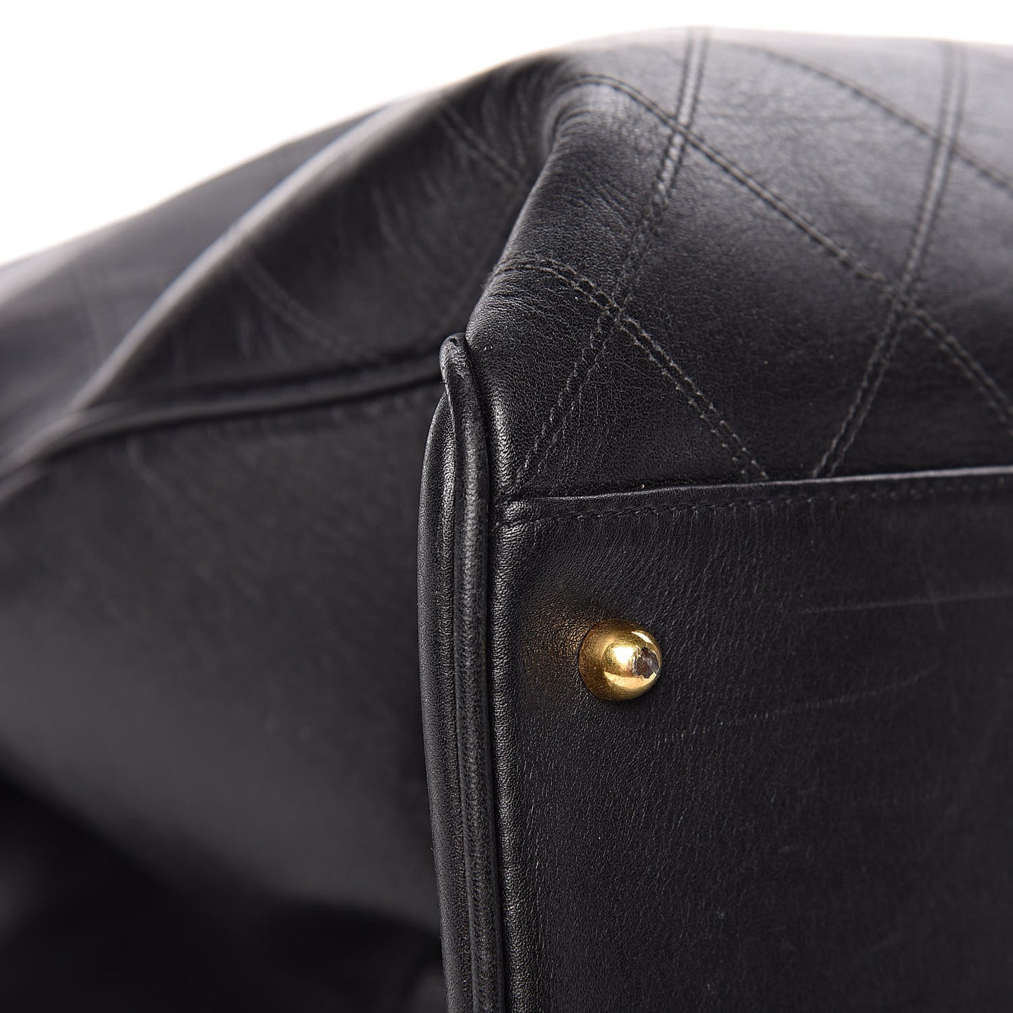 Calfskin Stitched XL Weekender Black
