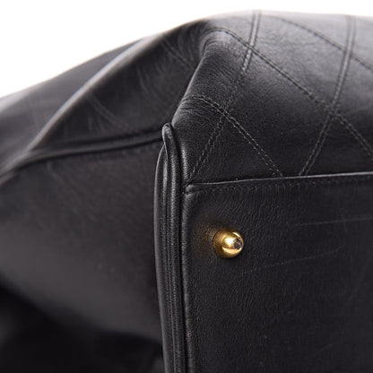 Chanel Calfskin Stitched XL Weekender Black 11 of 25