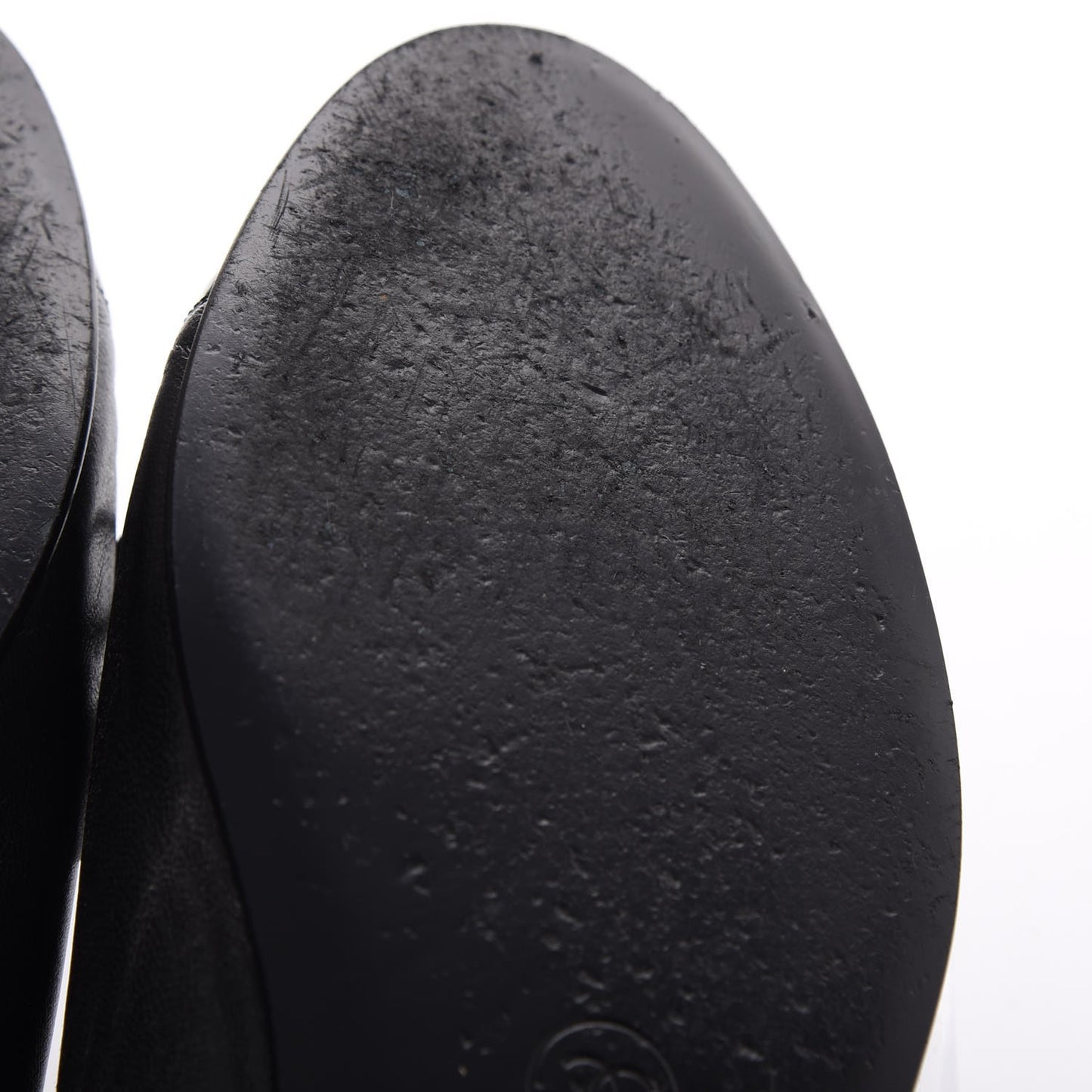 Lambskin Patent Cap Toe Ballerina Flats 38 Black