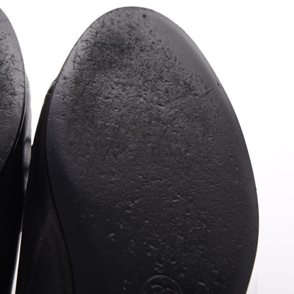 Chanel Lambskin Patent Cap Toe Ballerina Flats 38 Black 12 of 14
