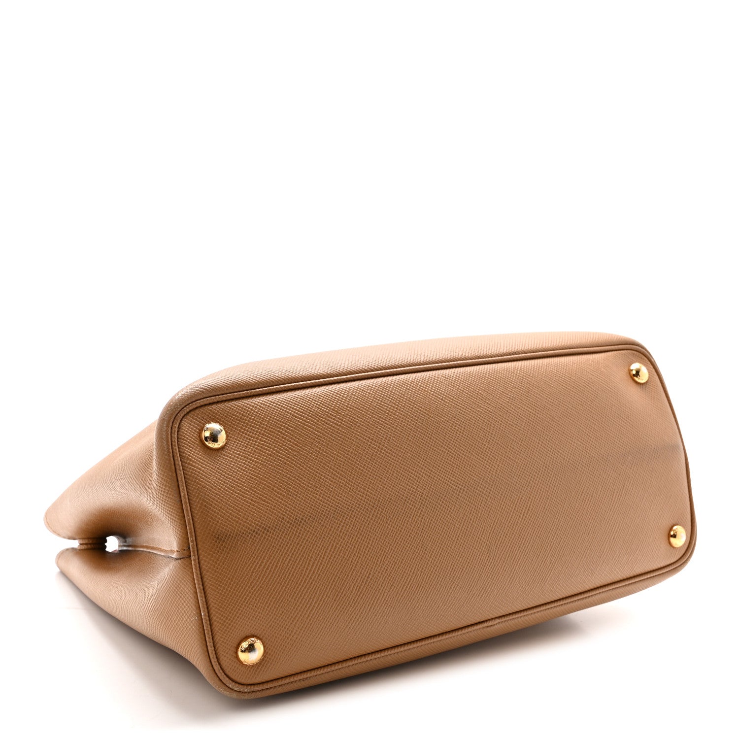 Prada Saffiano Cuir Medium Double Handle Bag Caramel Fuoco 4 of 10