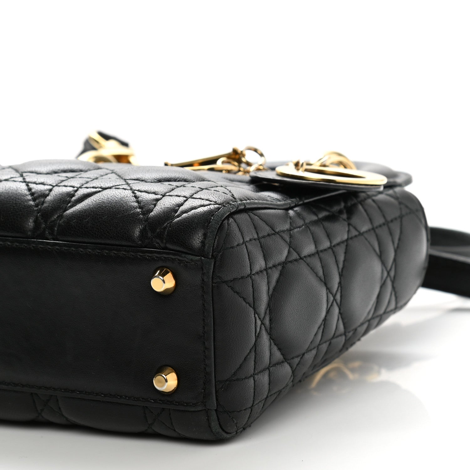 Christian Dior Lambskin Cannage Mini Lady Dior Black 10 of 12