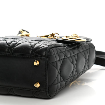Christian Dior Lambskin Cannage Mini Lady Dior Black 10 of 12