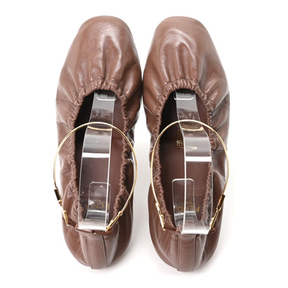 Fendi Vitello Filo Ballerina Flats 35 Brown 2 of 9