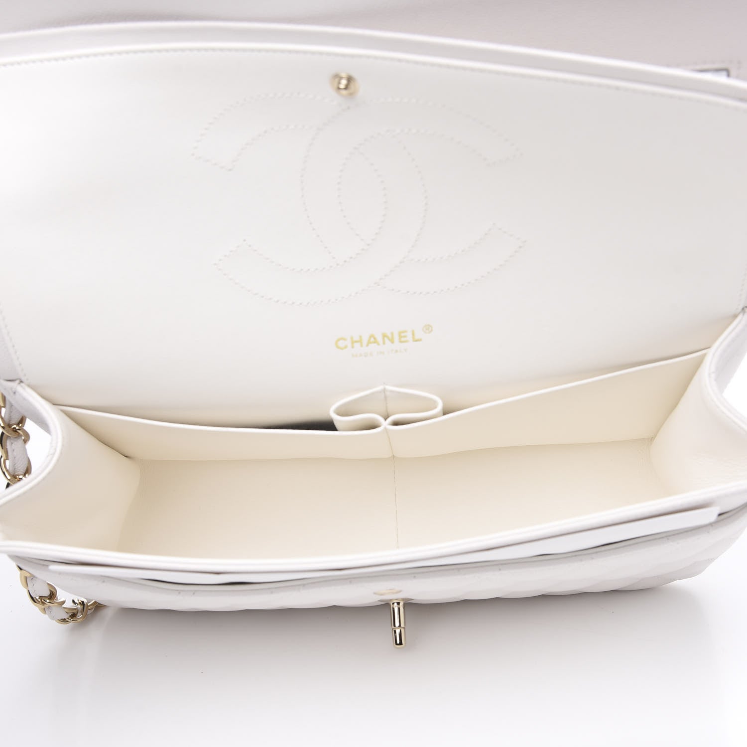 Chanel Caviar Quilted Jumbo Double Flap White 4 of 10