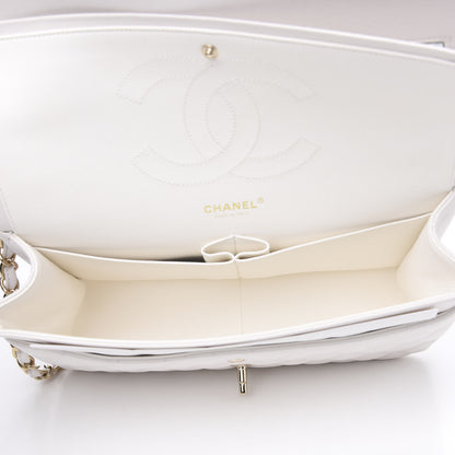 Chanel Caviar Quilted Jumbo Double Flap White 4 of 10