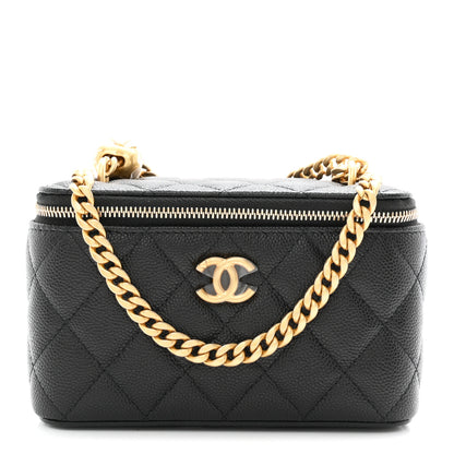 Chanel Caviar Quilted Sweetheart Vanity Case Black 1 of 11