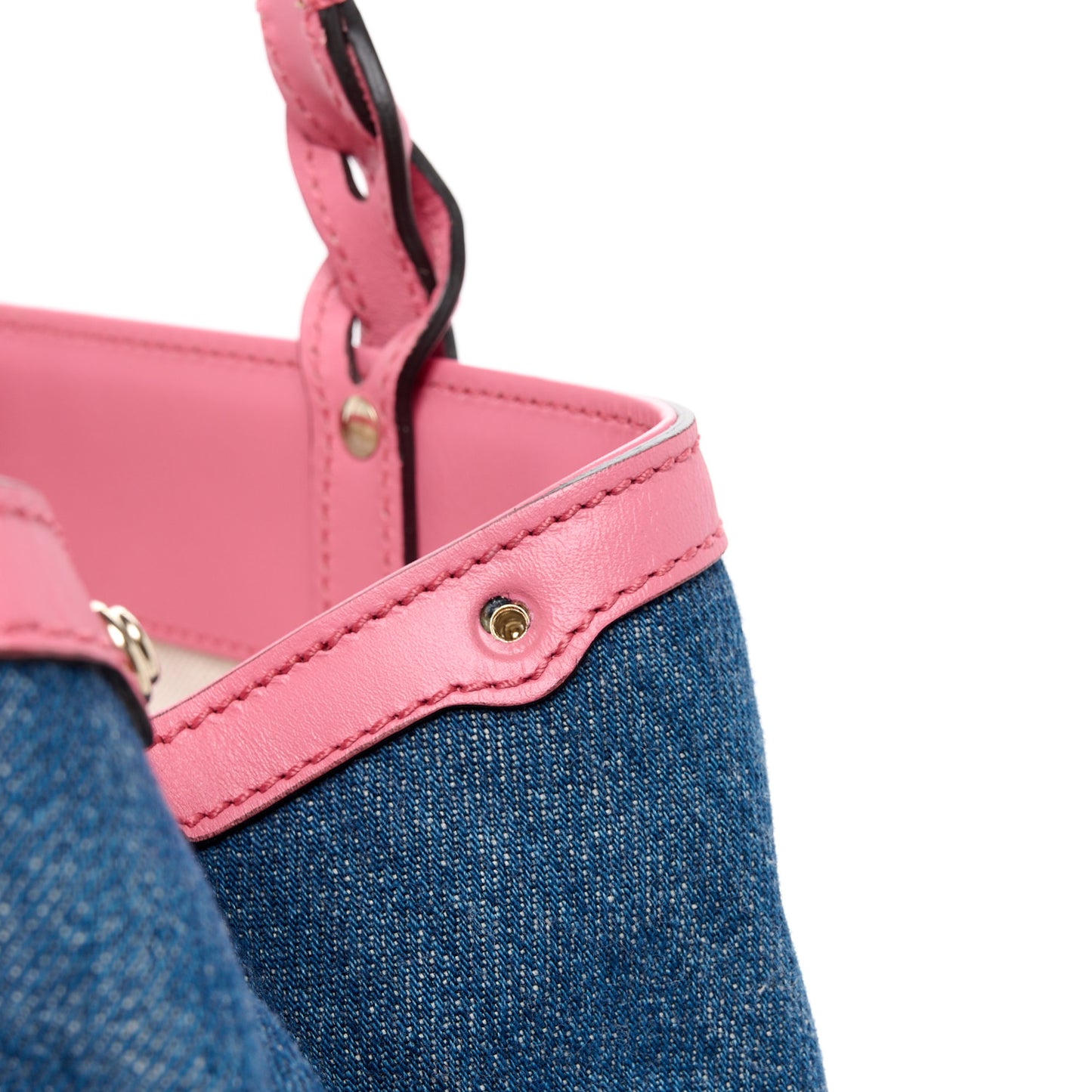 Denim Calfskin Denim Tote Pink