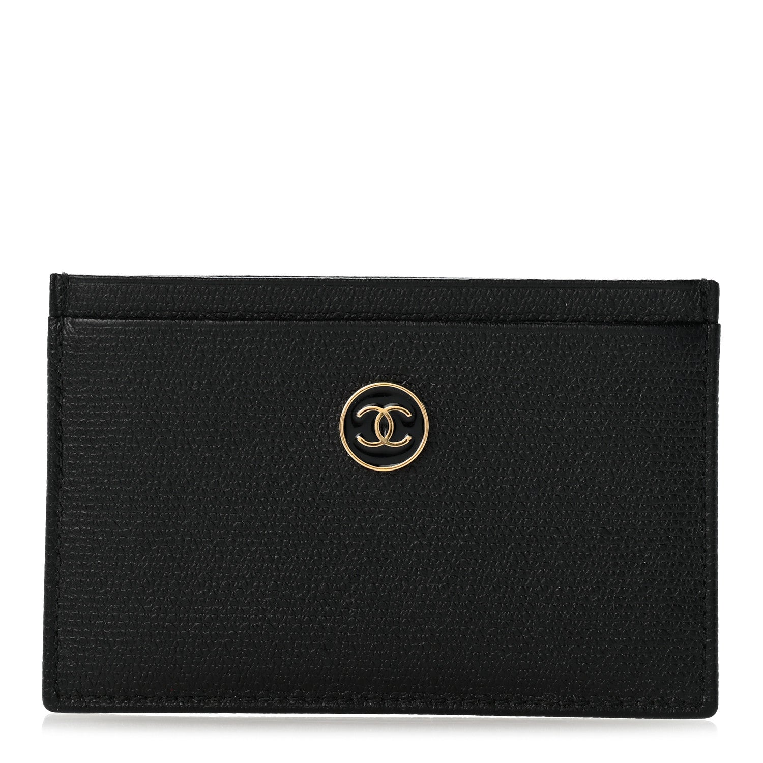 Chanel Calfskin Coco Button Card Holder Black 1 of 11
