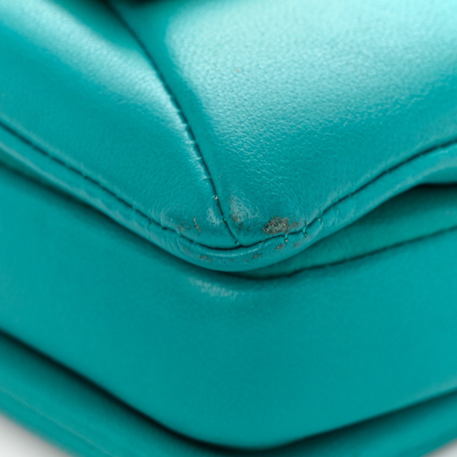 Valentino Garavani Nappa Micro One Stud Chain Bag Ultra Marine Green 10 of 13