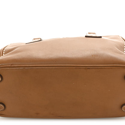 Prada City Calf Mini Hand Stitched Galleria Double Zip Tote Caramel 9 of 14
