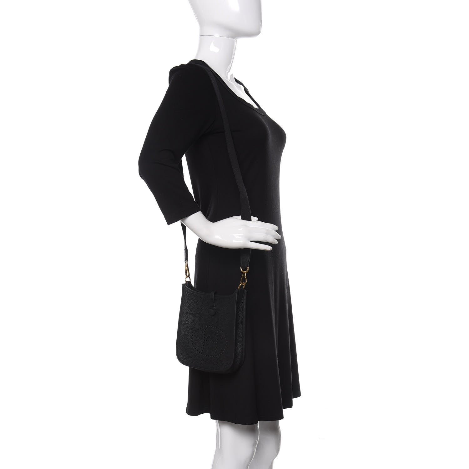 Hermes Taurillon Clemence Evelyne TPM Black 2 of 9
