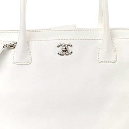 Chanel Calfskin Cerf Executive Shopper Tote White 10 of 20