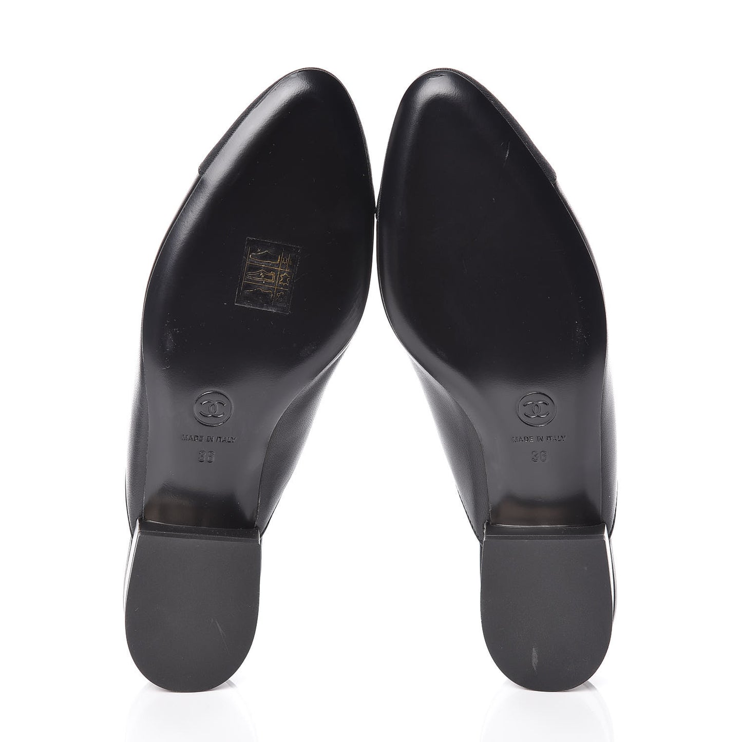 Lambskin Grosgrain Cap Toe Mules 36 Black