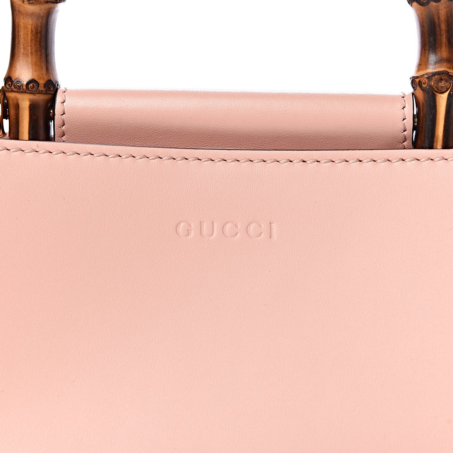 Nappa Bamboo Web Mini Nymphaea Top Handle Bag Perfect Pink Mystic White