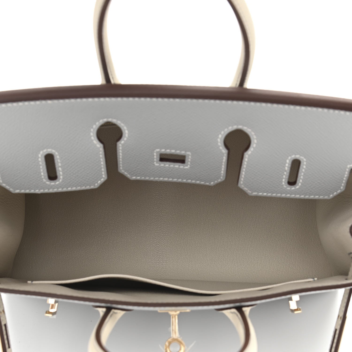 Hermes Epsom Horseshoe Birkin Sellier 25 Bleu Glacier Nata 5 of 11