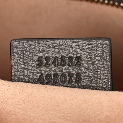 Gucci GG Supreme Monogram Textured Dollar Calfskin Web Medium Ophidia Boston Beige Ebony New Acero 7 of 12