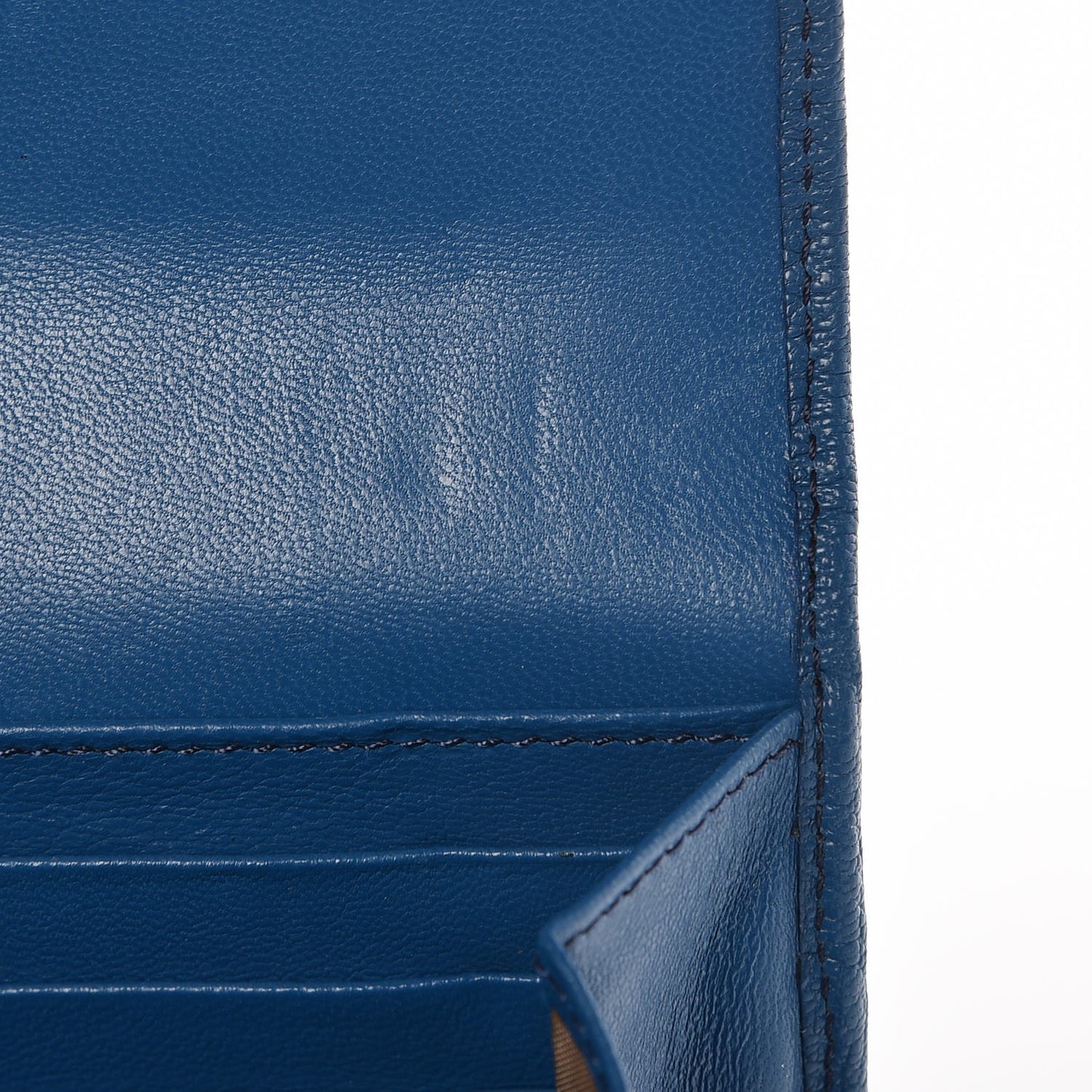 Goatskin Pandora Flap Continental Wallet Medium Blue