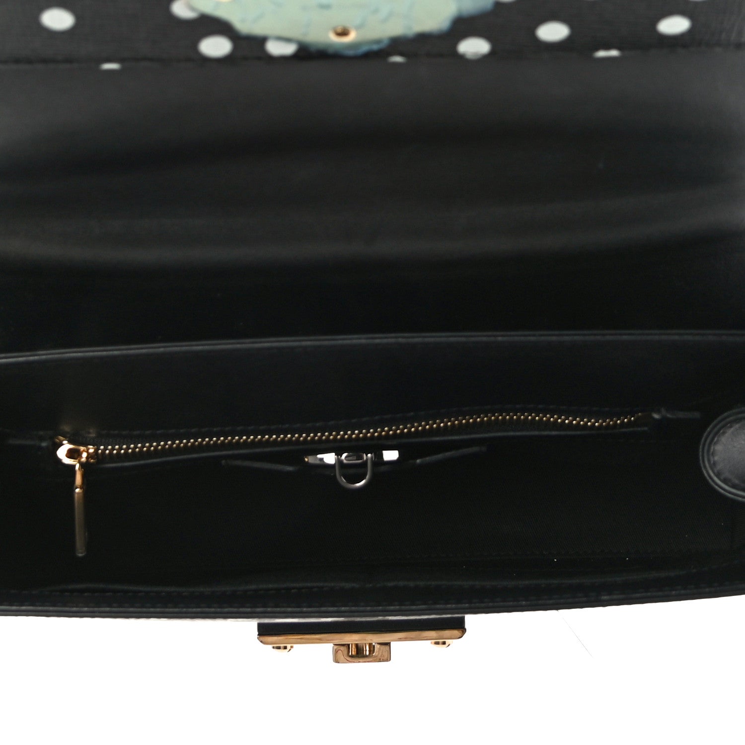 Dolce & Gabbana Calfskin Polka Dot Print Lucia Satchel Black 6 of 10