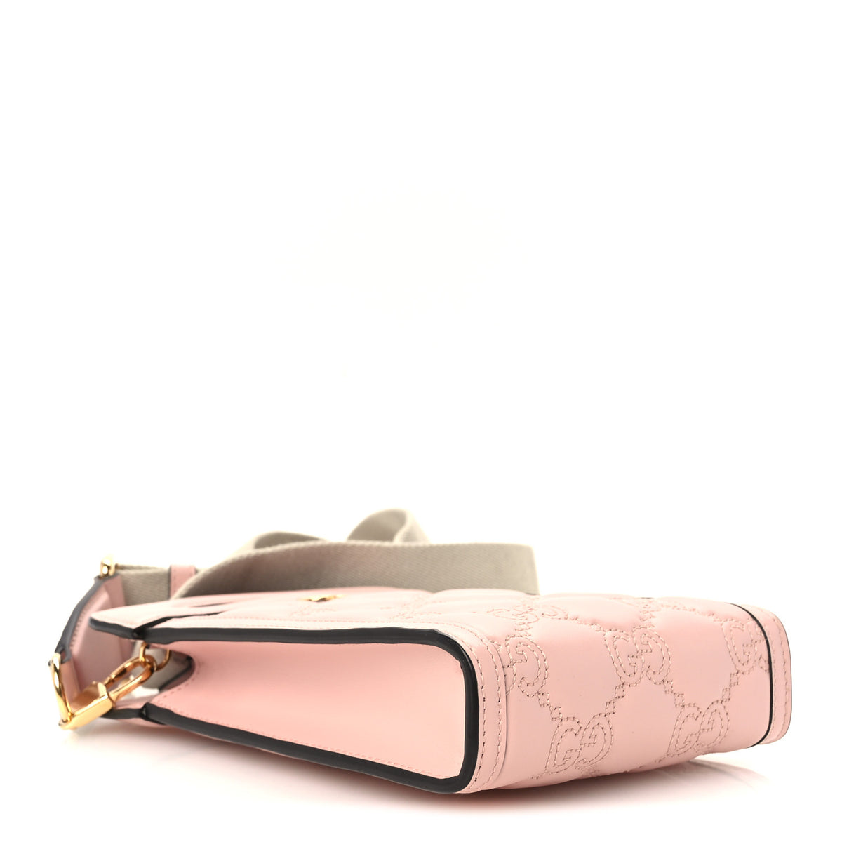Gucci Calfskin GG Matelasse Mini Top Slip Handle Crossbody Bag Perfect Pink Natural 4 of 10