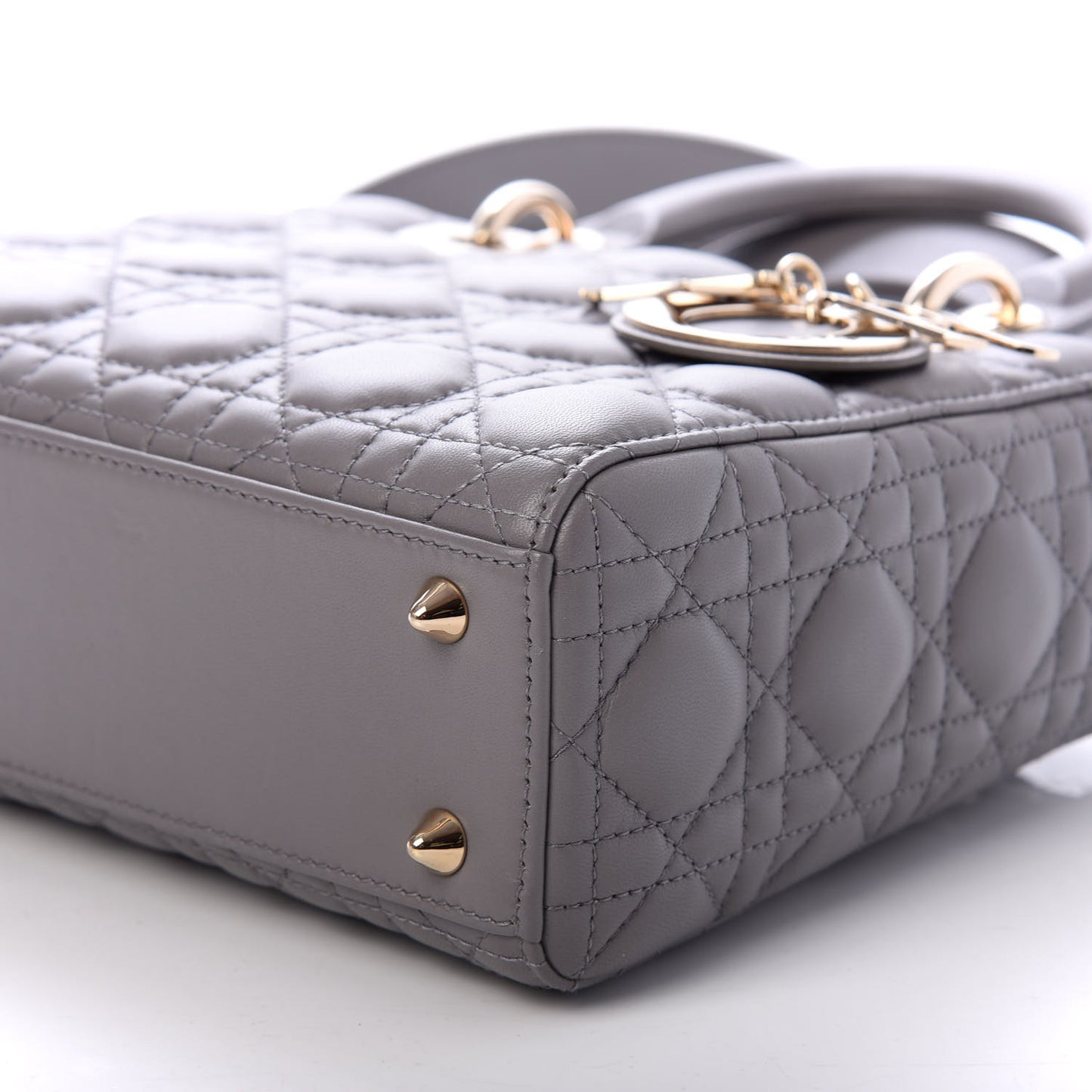 Lambskin Cannage Medium Lady Dior Grey