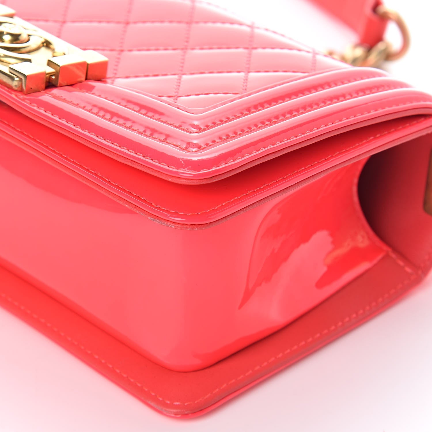 Chanel Patent Calfskin Quilted Small Boy Flap Pink 9 of 10