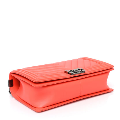 Chanel Calfskin Chevron Quilted New Medium Boy Flap Coral 4 of 9