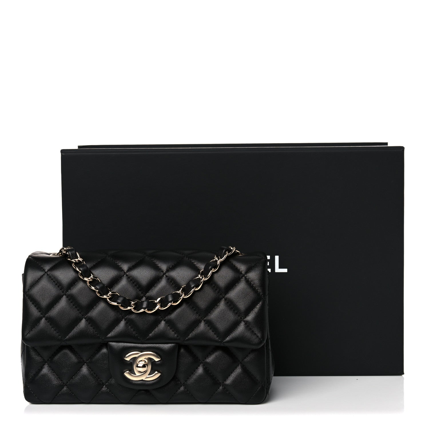 Chanel Lambskin Quilted Mini Rectangular Flap Black 10 of 10