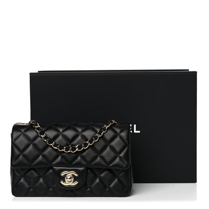 Chanel Lambskin Quilted Mini Rectangular Flap Black 10 of 10