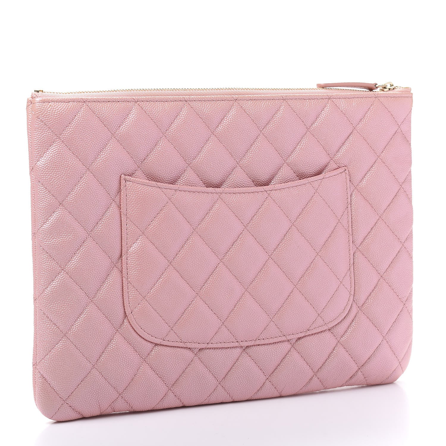 Chanel Iridescent Caviar Quilted Medium Cosmetic Case Rose Pink 3 of 10