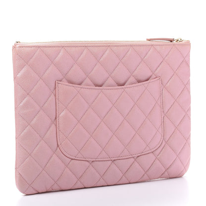Chanel Iridescent Caviar Quilted Medium Cosmetic Case Rose Pink 3 of 10