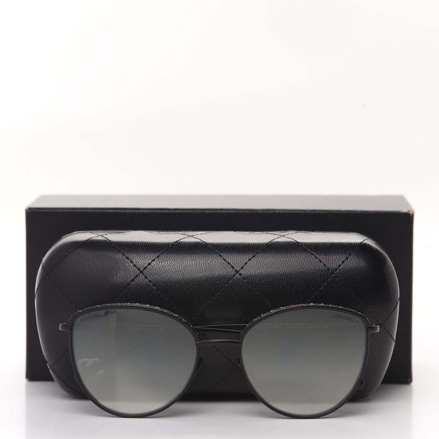 Metal Crystal Sunglasses 4258-B Black