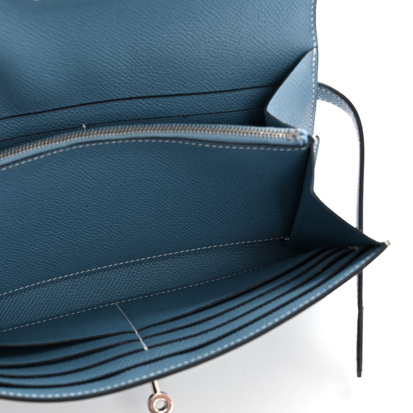 Epsom Kelly Longue Wallet Blue Jean
