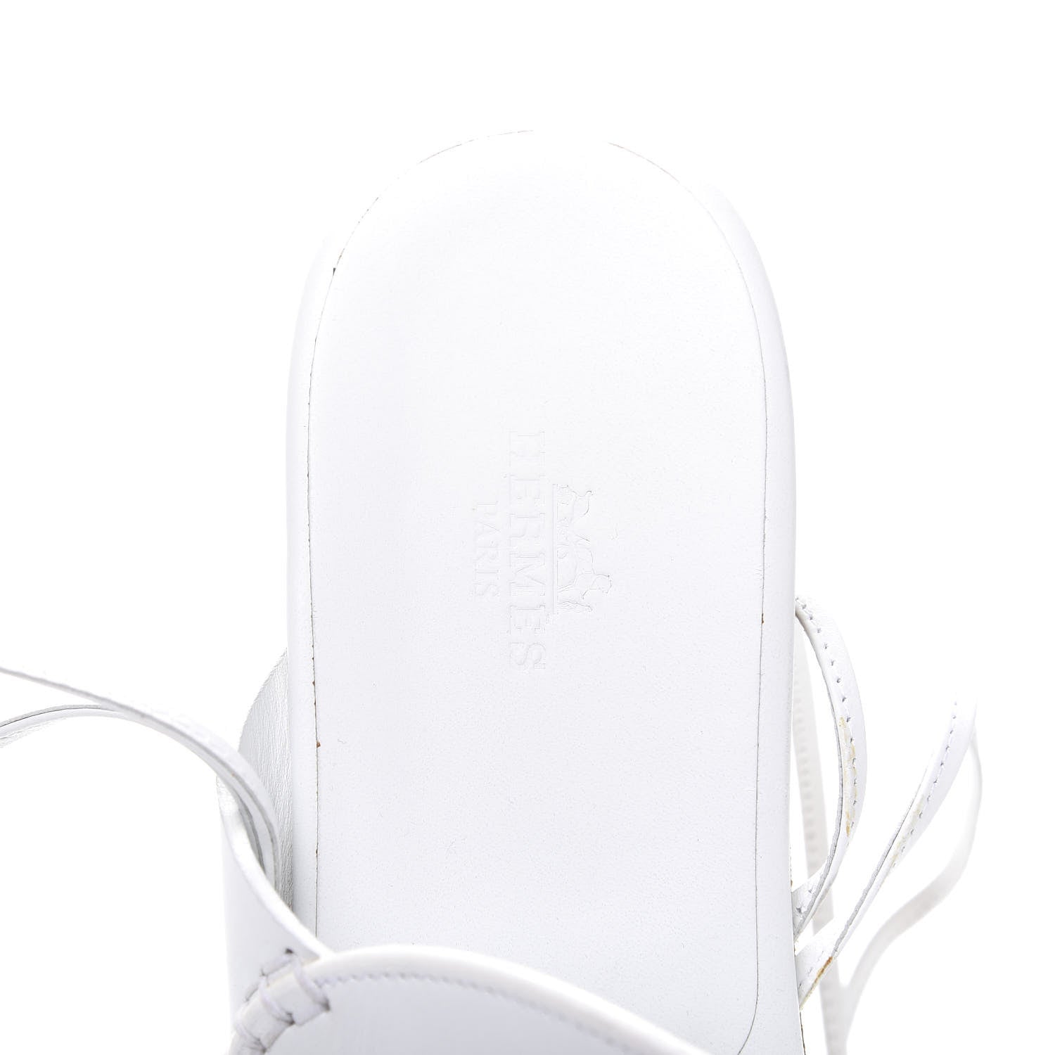Hermes Calfskin Chaine d'Ancre Lace Up Sandals 39 White 6 of 12
