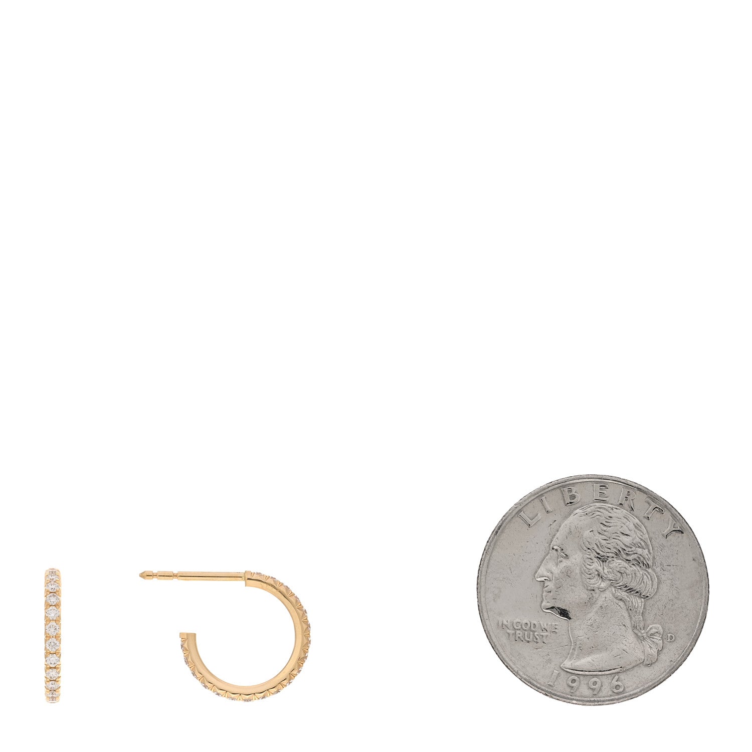 Tiffany 18K Rose Gold Diamond Small Metro Hoop Earrings 2 of 5