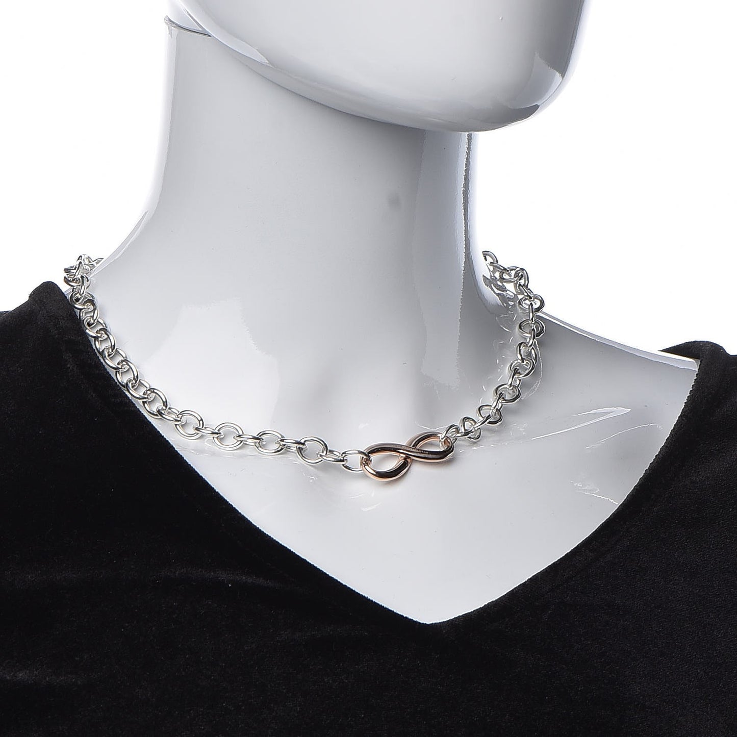 Sterling Silver Rubedo Infinity Link Necklace
