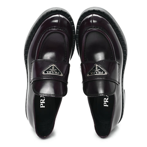Spazzolato Metal Triangle Logo 50mm Loafers 35 Cordovan