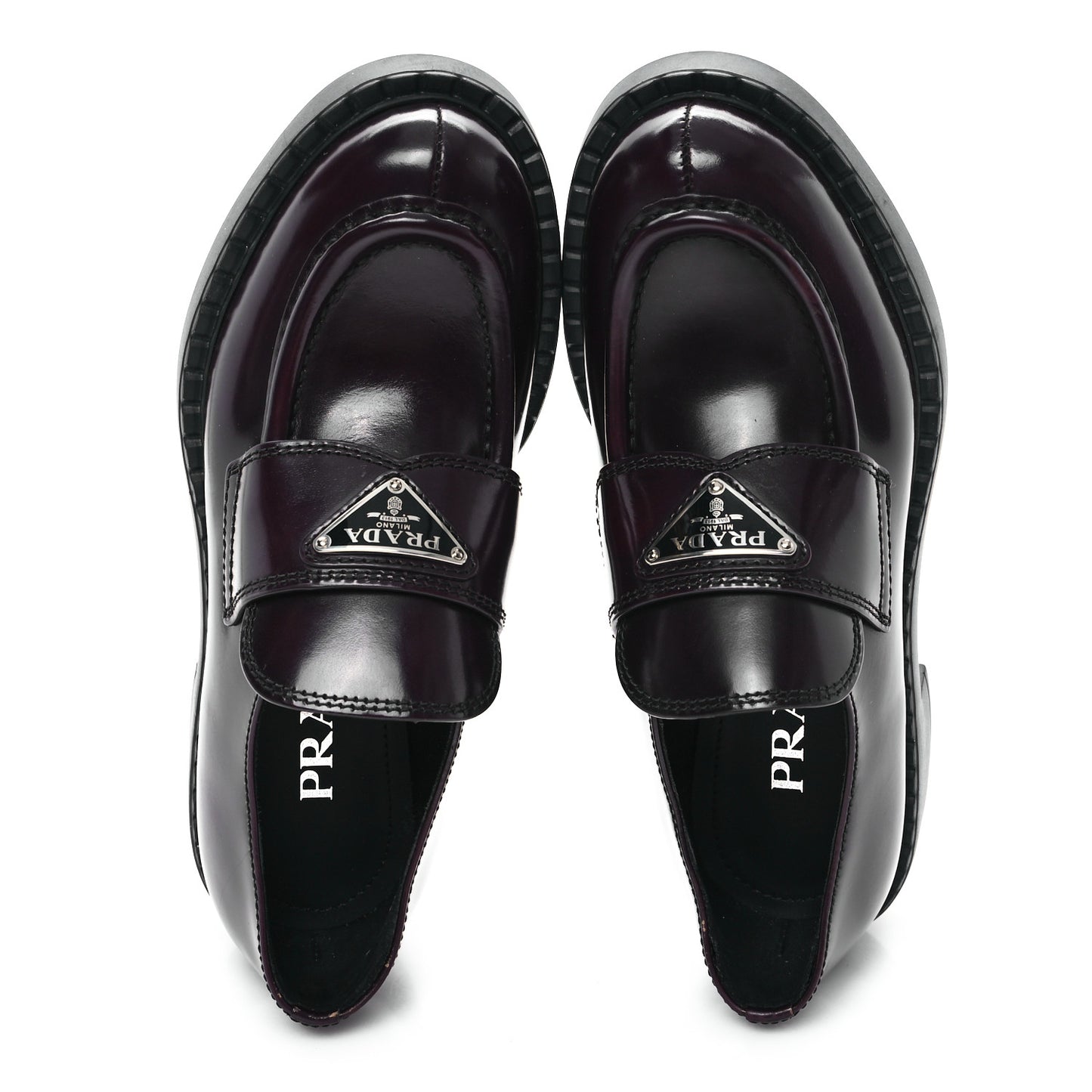 Spazzolato Metal Triangle Logo 50mm Loafers 35 Cordovan