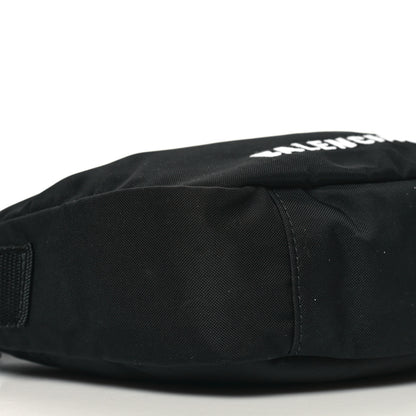 Balenciaga Recycled Sport Nylon Logo Embroidered Wheel Sling Bag Black White 8 of 9
