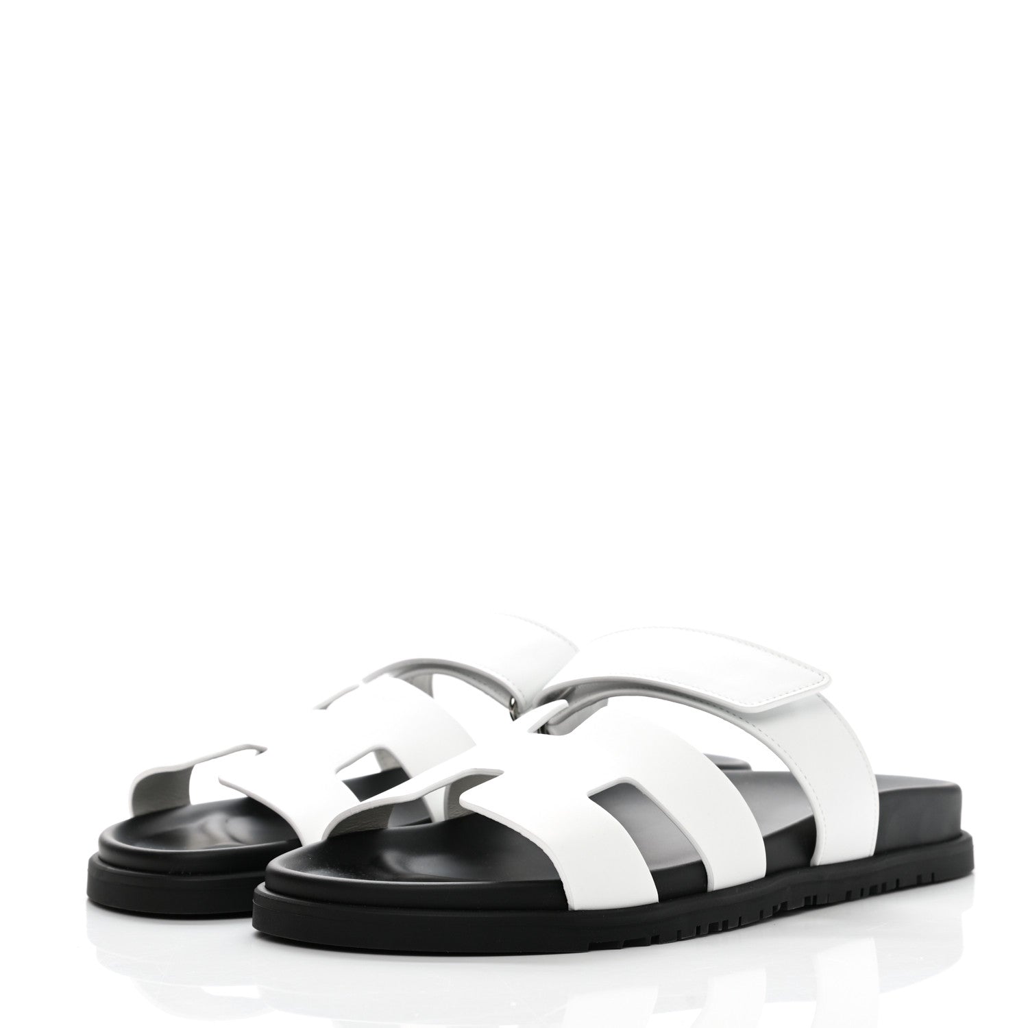 Hermes Calfskin Womens Chypre Sandals 41 White 3 of 9