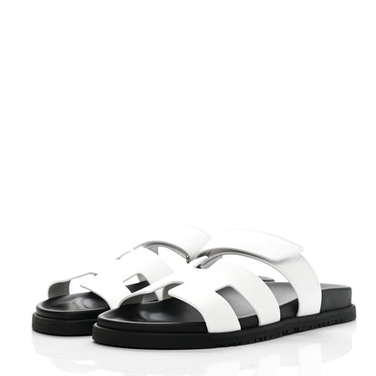 Hermes Calfskin Womens Chypre Sandals 41 White 3 of 9