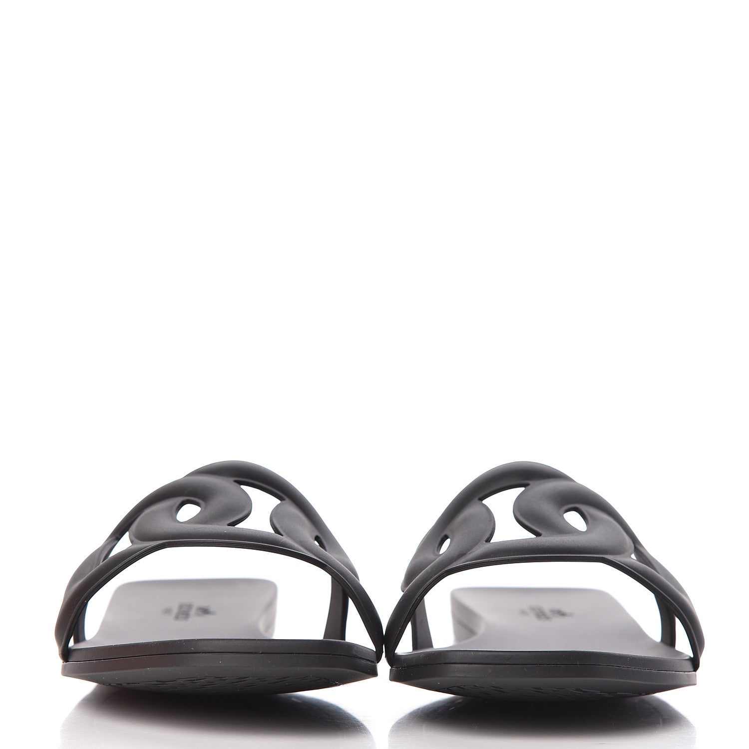 Hermes Rubber Aloha Sandals 38 Black 2 of 9