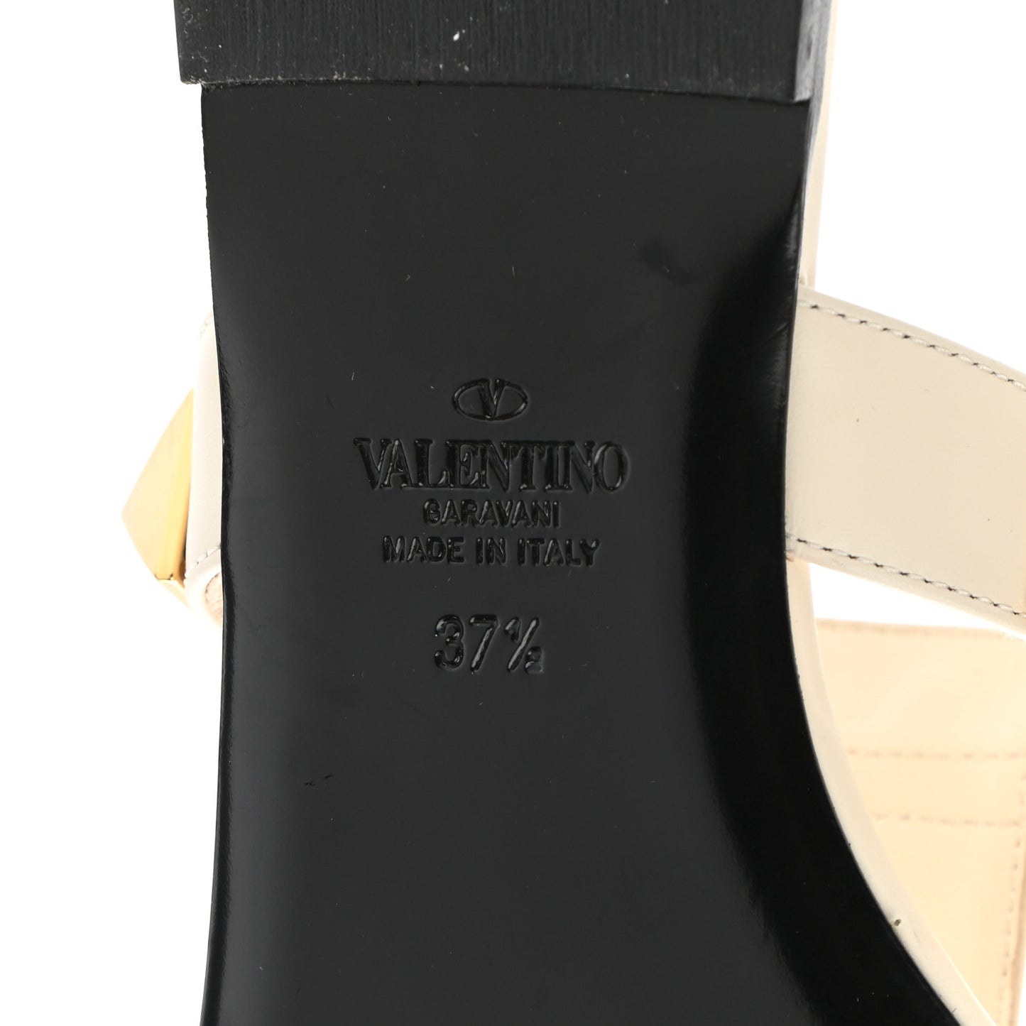 Calfskin Roman Stud Flat Slide Sandals 37.5 Light Ivory