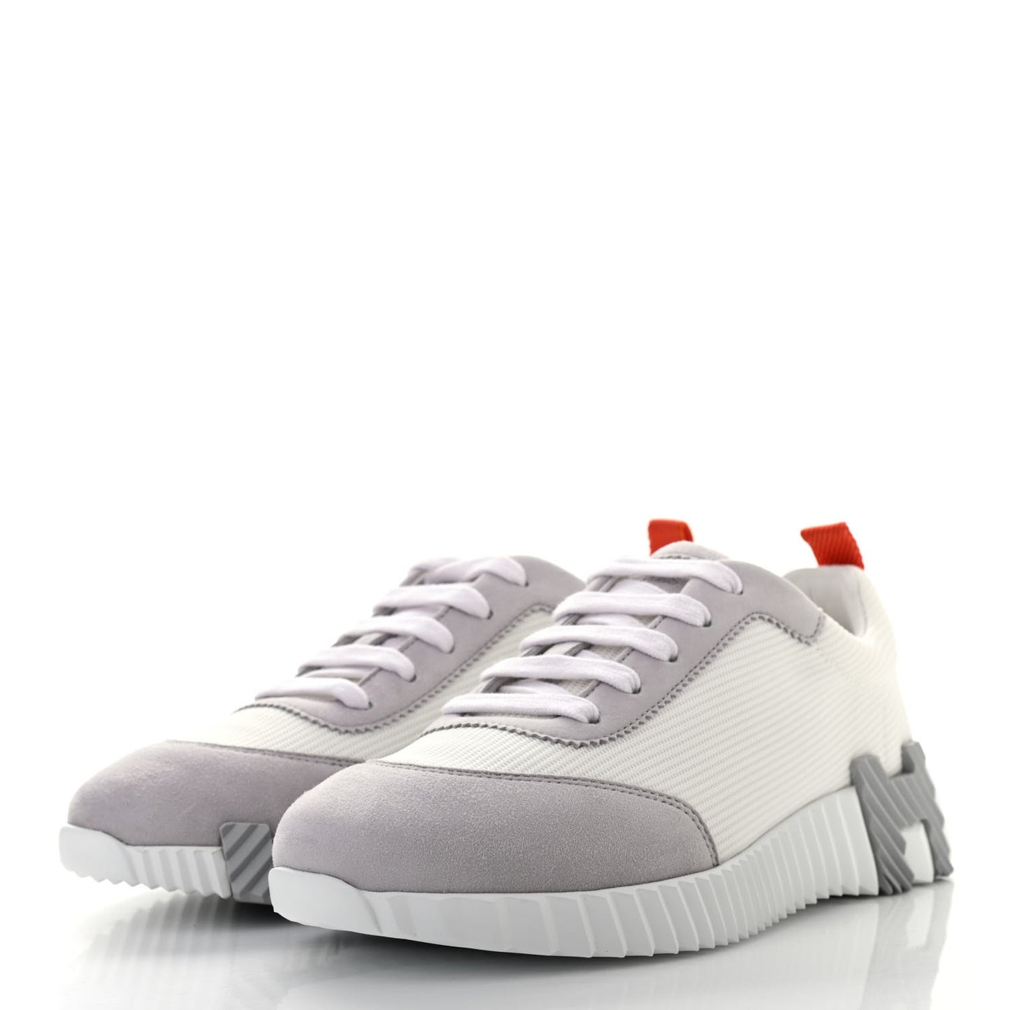 Technical Canvas Suede Goatskin Bouncing Sneakers 36 White Multicolor