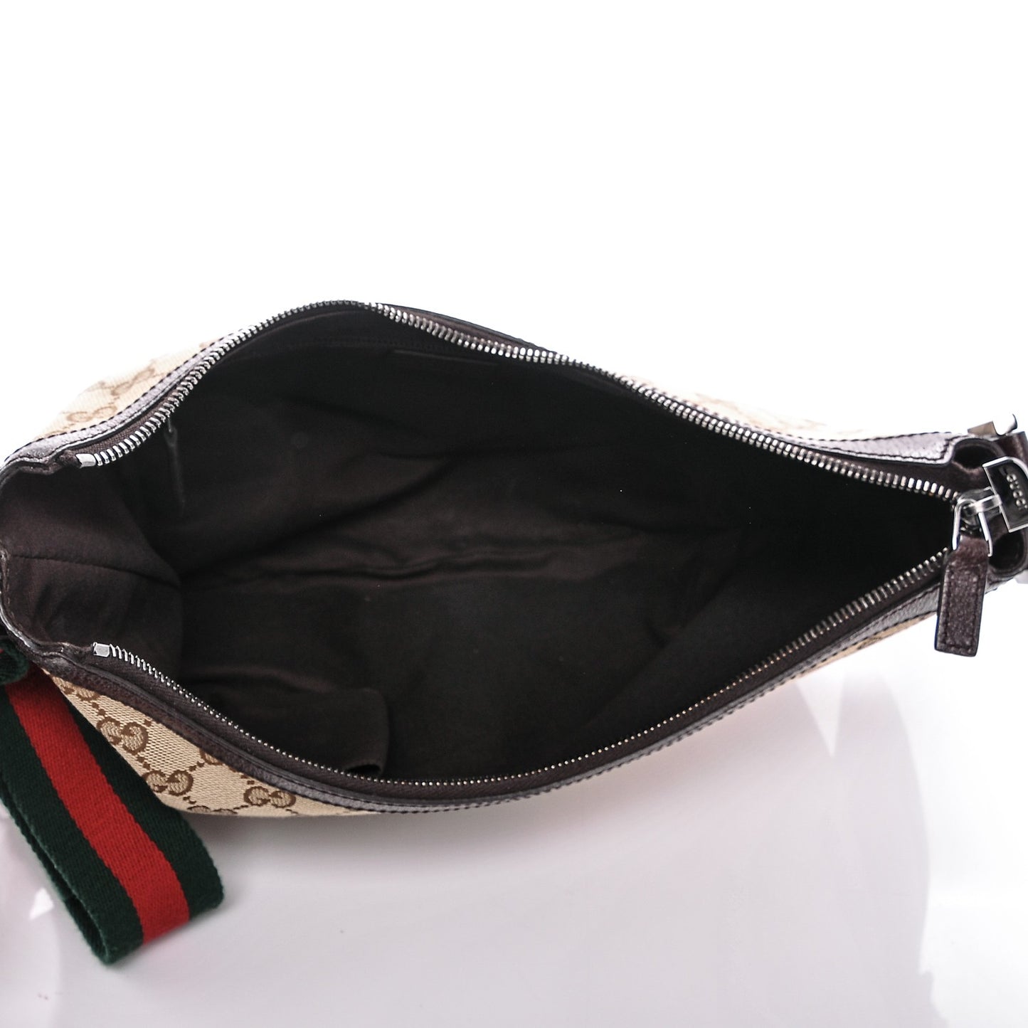 Monogram Web Medium Half Moon Hobo Dark Brown